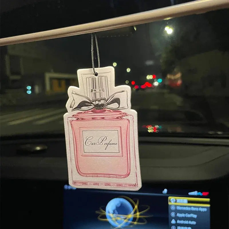Perfume Bottle with Freesia and English Pear Scent (International Trend) Car Air Freshener, Wardrobe Air Freshener, Perfume, Rearview Mirror Decoration, Car Accessories Interior Pendant, Natural Fragrance to Purify the Air, A