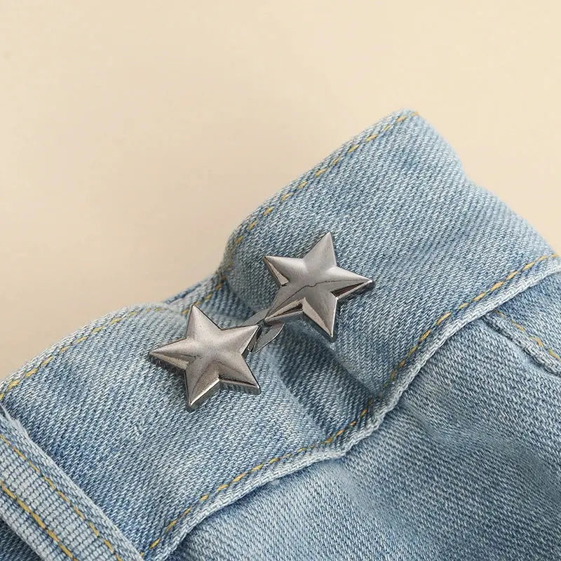 Tightener Adjustable Waist Buckle For Jeans No Sewing Required Star Button Adjuster For Pants And Skirts Waist Avivanastore