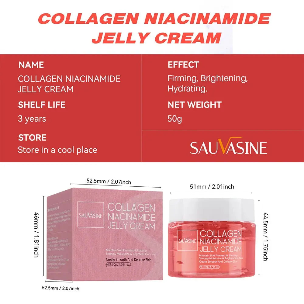 24h Glow & Lifted Collagen Jelly Cream Niacinamide And Hydrolyzed Collagen Strengthen The Skin Barrier And Moisturize The Skin Avivanastore