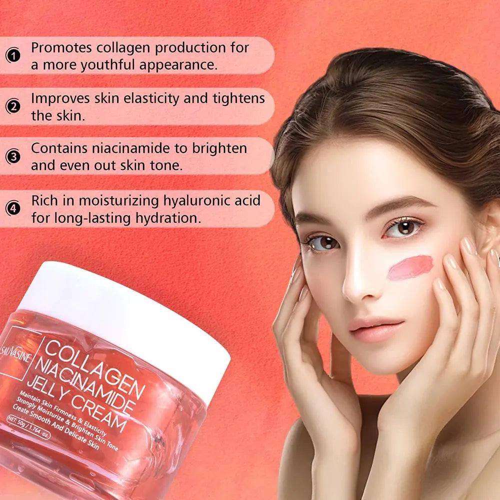 24h Glow & Lifted Collagen Jelly Cream Niacinamide And Hydrolyzed Collagen Strengthen The Skin Barrier And Moisturize The Skin Avivanastore