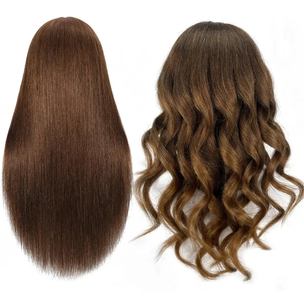 Long 100% Real Human Hair Mannequin Head For Hairdresser Dummy Doll Head For Practice Hairstyles Can Be Dye Bleach Perm Etc