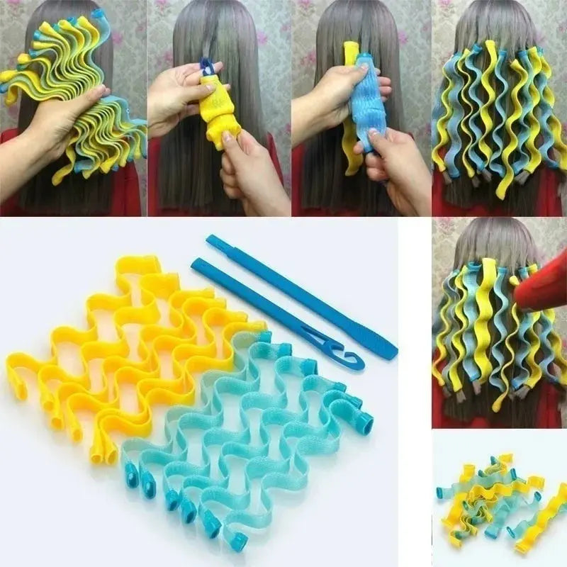 12PC Hair Curlers DIY Hair Salon Curlers Rollers Tool Soft Large Hairdressing Tools Avivanastore