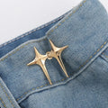 Trendy Cross Star Waist Buckle Adjustable Detachable Pants Clips Waist Tightener Nail-free Metal Button Snaps For Jeans Decor Avivanastore