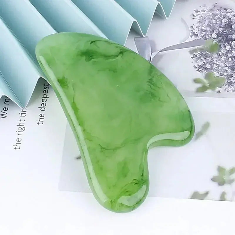 Natural Resin Gua Sha Scraper Facial Massager Tool Quartz Guasha Massage Board Face Lift Slim Gouache Scraper Scraping Plate Avivanastore