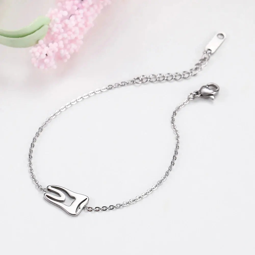 Amaxer Stainless Steel Bracelet For Women Girl Dentist Teeth Pulseira Feminina Lover's Birthday New Year Jewelry Gift