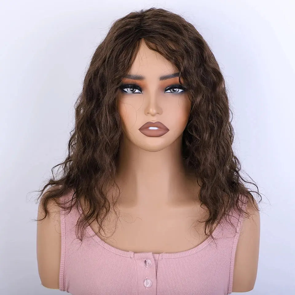 Top Human Hair Wigs Short Pixie Cut Natural Brown Multi Parting 100% Real Human Hair Wigs Perruques Cheveux Humains High Quality