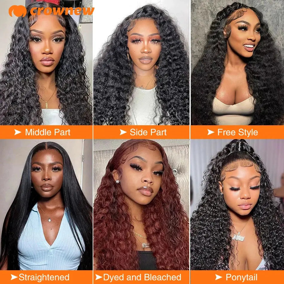 Curly Human Hair Wig 13X4 Lace Front Wig Human Hair Deep Wave Frontal Wig 200% Human Hair Wigs PrePlucked 100 Human Hair Wig