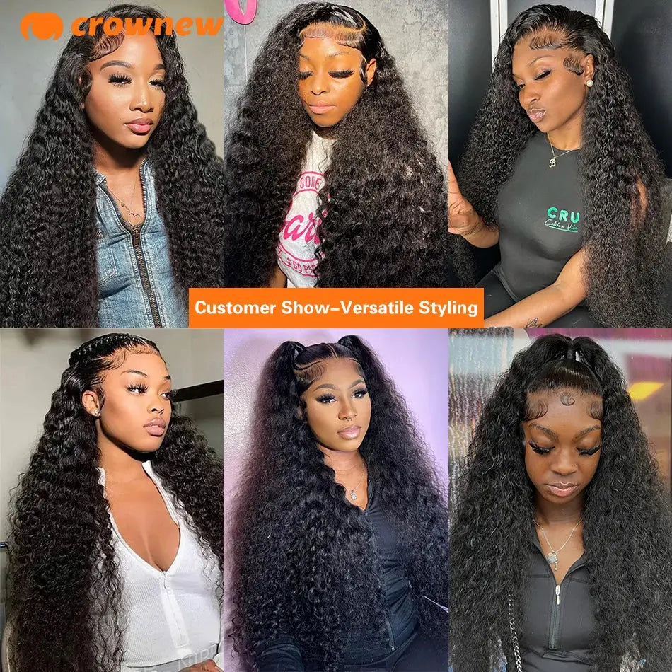 Curly Human Hair Wig 13X4 Lace Front Wig Human Hair Deep Wave Frontal Wig 200% Human Hair Wigs PrePlucked 100 Human Hair Wig
