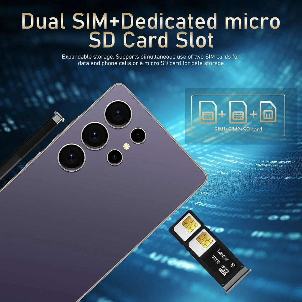 Global Vision S24 Ultra Smartphone 5G Android 5800mAH 8GB RAM 512G ROM 6.8Inch 1920x1080HD 24+48MP MTK10 4G Network Mobile Phone Avivanastore