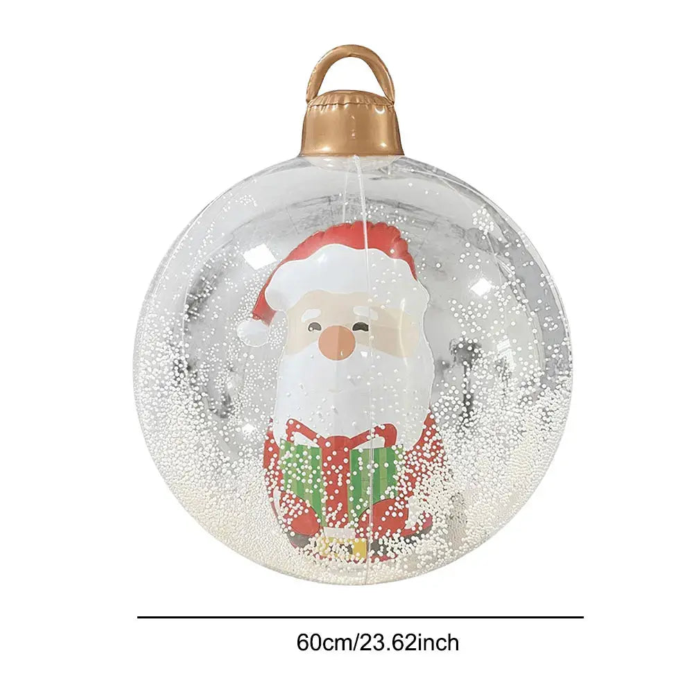 24 Inch Light Up PVC Inflatable Christmas Ball Outdoor Christmas Decorations with Light Christmas Decorations Ball Holiday Decor Avivanastore
