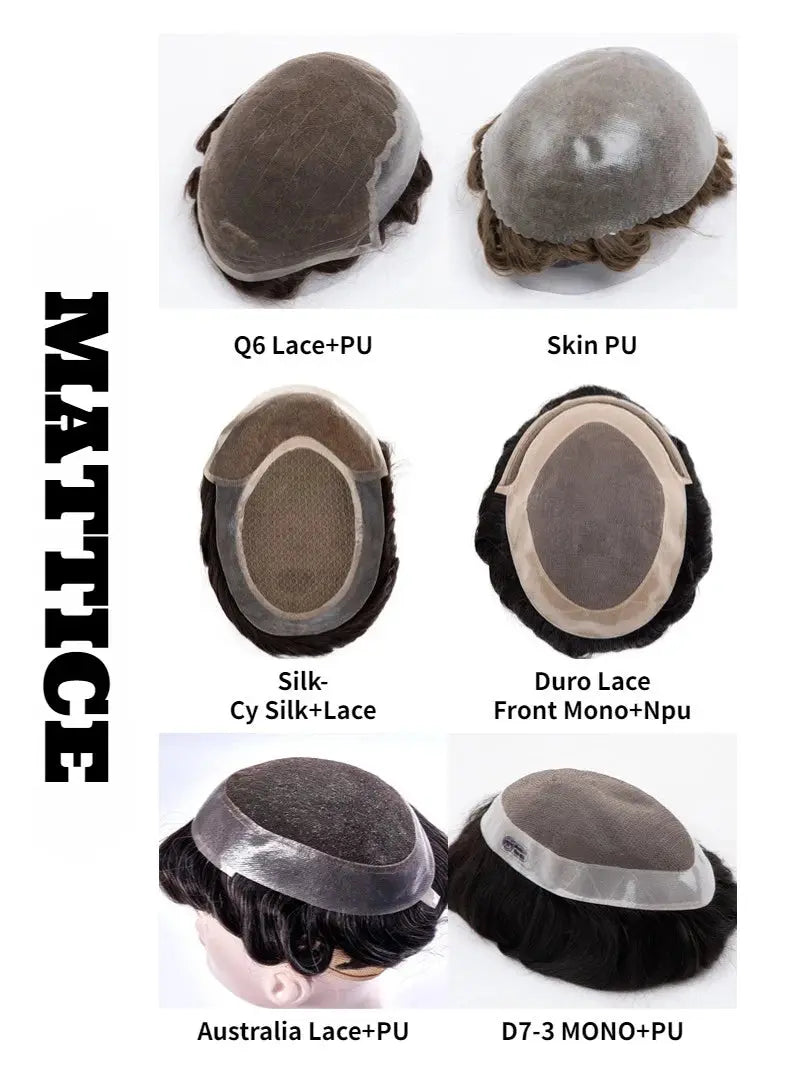 Human Hair Toupee for Men Blonde Hair System 8x10" Full Lace Hair Units Light Brown Real Human Hair Replacement System