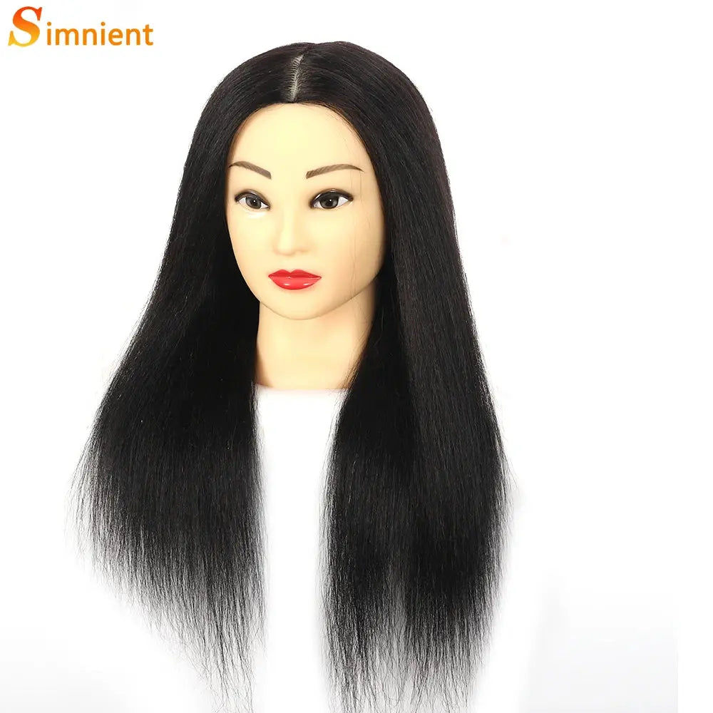 Long 100% Real Human Hair Mannequin Head For Hairdresser Dummy Doll Head For Practice Hairstyles Can Be Dye Bleach Perm Etc