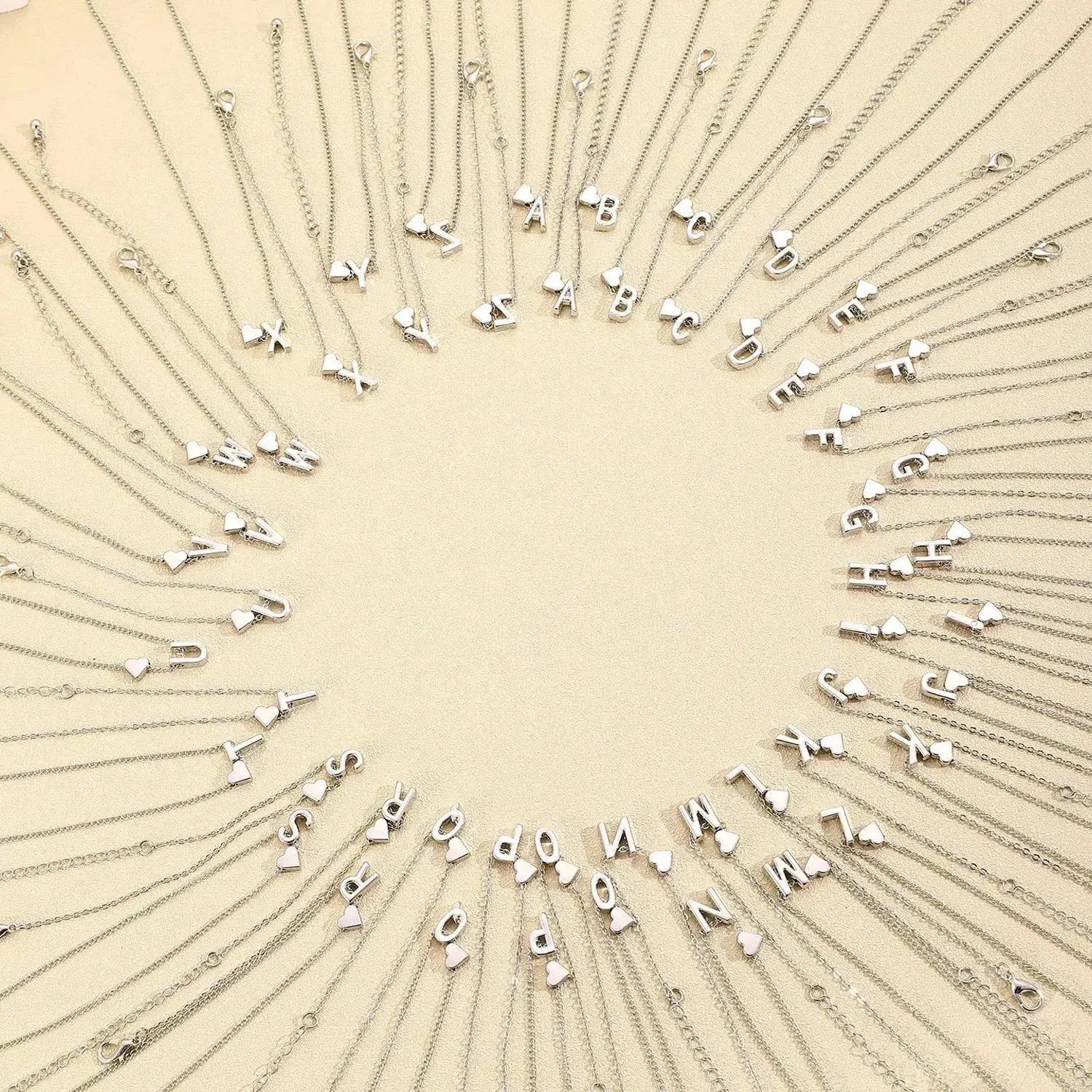 LATS Fashion Tiny Heart Dainty Necklace Gold Silver Color 26 Letter Name Choker For Women Pendant Bracelets Jewelry Gift Avivanastore