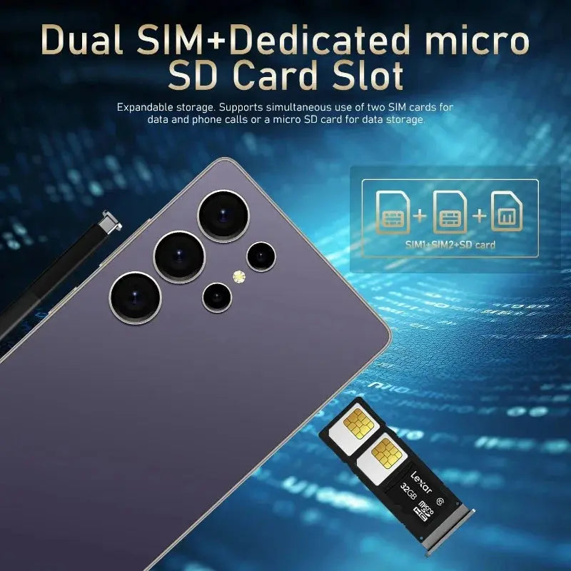 Global Vision S24 Ultra Smartphone 5G Android 5800mAH 8GB RAM 512G ROM 6.8Inch 1920x1080HD 24+48MP MTK10 4G Network Mobile Phone Avivanastore