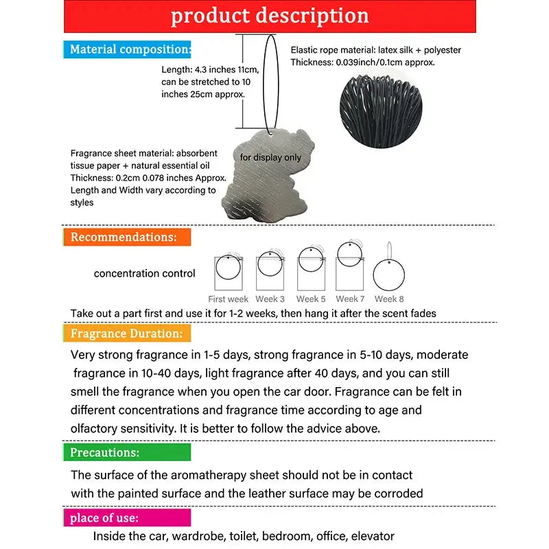 Perfume Bottle with Freesia and English Pear Scent (International Trend) Car Air Freshener, Wardrobe Air Freshener, Perfume, Rearview Mirror Decoration, Car Accessories Interior Pendant, Natural Fragrance to Purify the Air, A