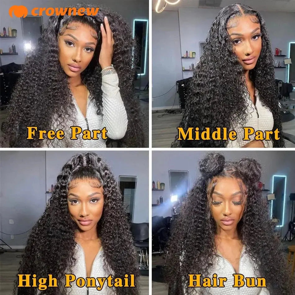 Curly Human Hair Wig 13X4 Lace Front Wig Human Hair Deep Wave Frontal Wig 200% Human Hair Wigs PrePlucked 100 Human Hair Wig