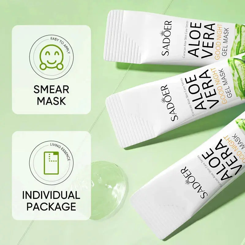 20pcs Aloe Vera Gel Portable Facial Mask Soothing And Repairing After Moisturizing Hydrating Shrink Pores Sleep Mask Skin Care Avivanastore