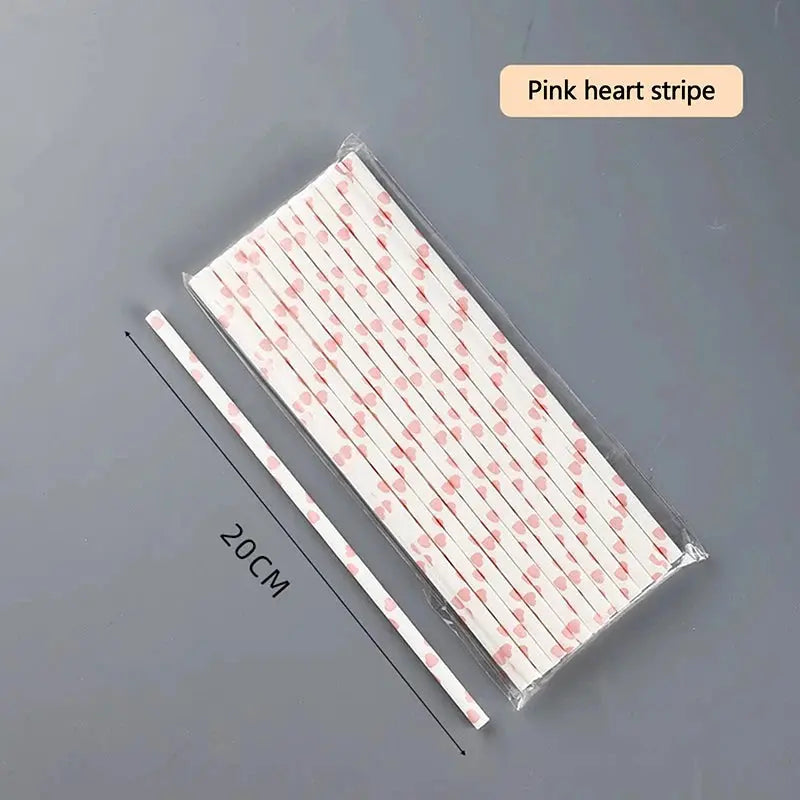 25PCS Party Straws For Juice Cocktails Smoothies Birthday Wedding Christmas Decorations Biodegradable Pink Paper Straws Avivanastore