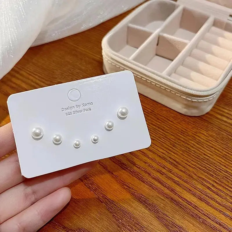 4 Pair Set Silver Color Heart Stud Earrings Sets for Women Girls Exquisite Party Dailywear Jewelry Simple Cute Gift Accessories Avivanastore