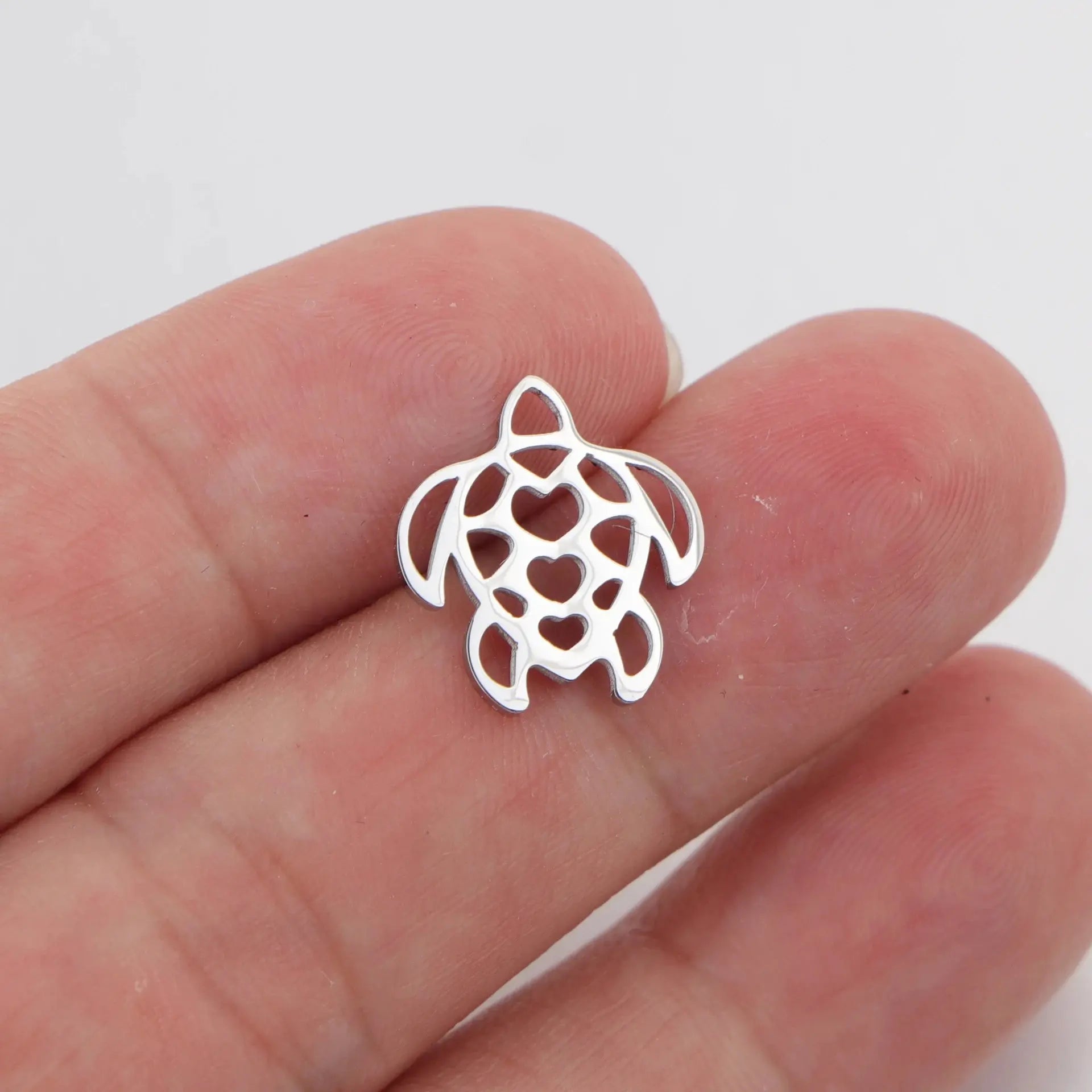 5pcs/lot Mirror Polished Stainless Steel Turtle Shell Starfish Sailboat Tortoise Charms Pendants for DIY Jewelry Making