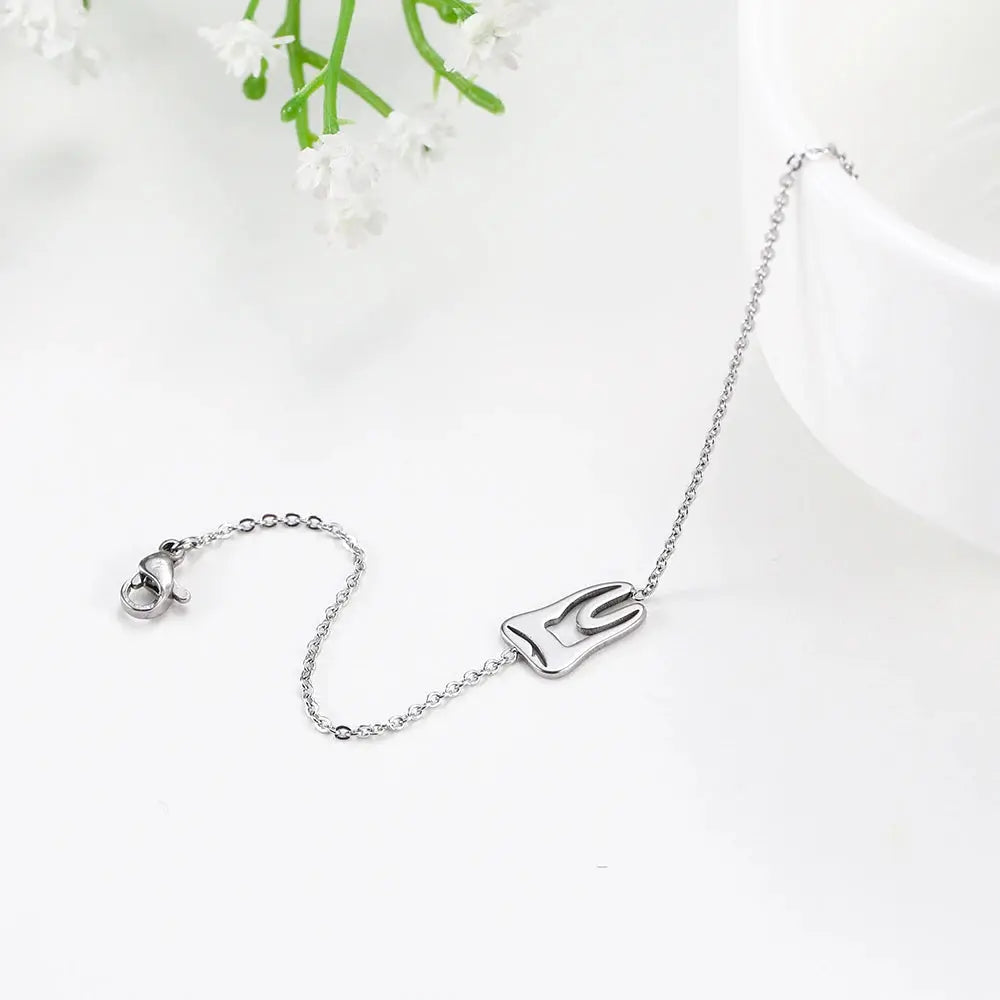 Amaxer Stainless Steel Bracelet For Women Girl Dentist Teeth Pulseira Feminina Lover's Birthday New Year Jewelry Gift
