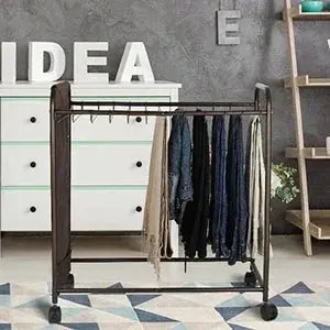 Adjustable Rolling Pants Rack with 20 Hangers-Multi-Use Closet Organizer for Jeans/Skirts, Rust-Resistant Bronze Storage System Avivanastore
