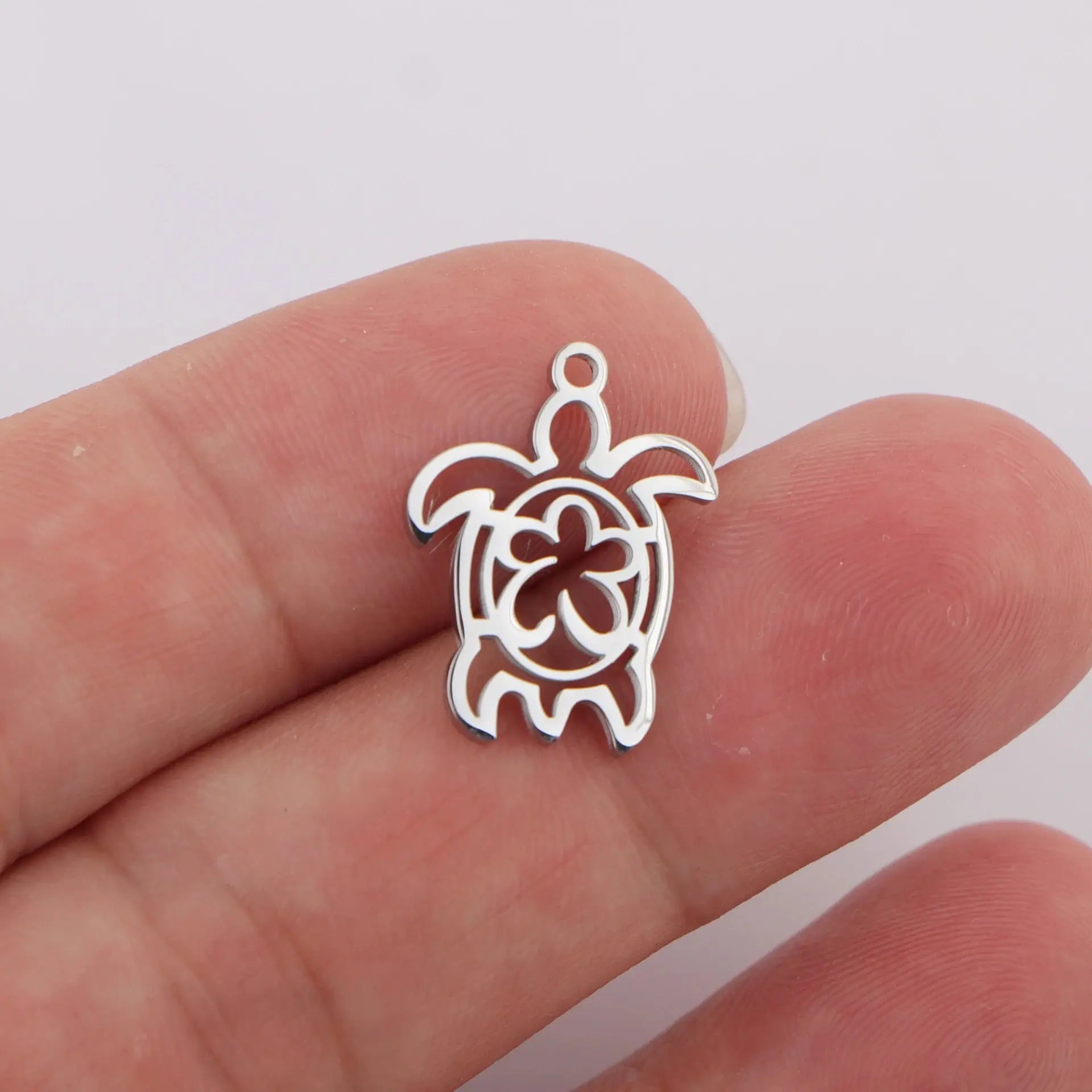 5pcs/lot Mirror Polished Stainless Steel Turtle Shell Starfish Sailboat Tortoise Charms Pendants for DIY Jewelry Making