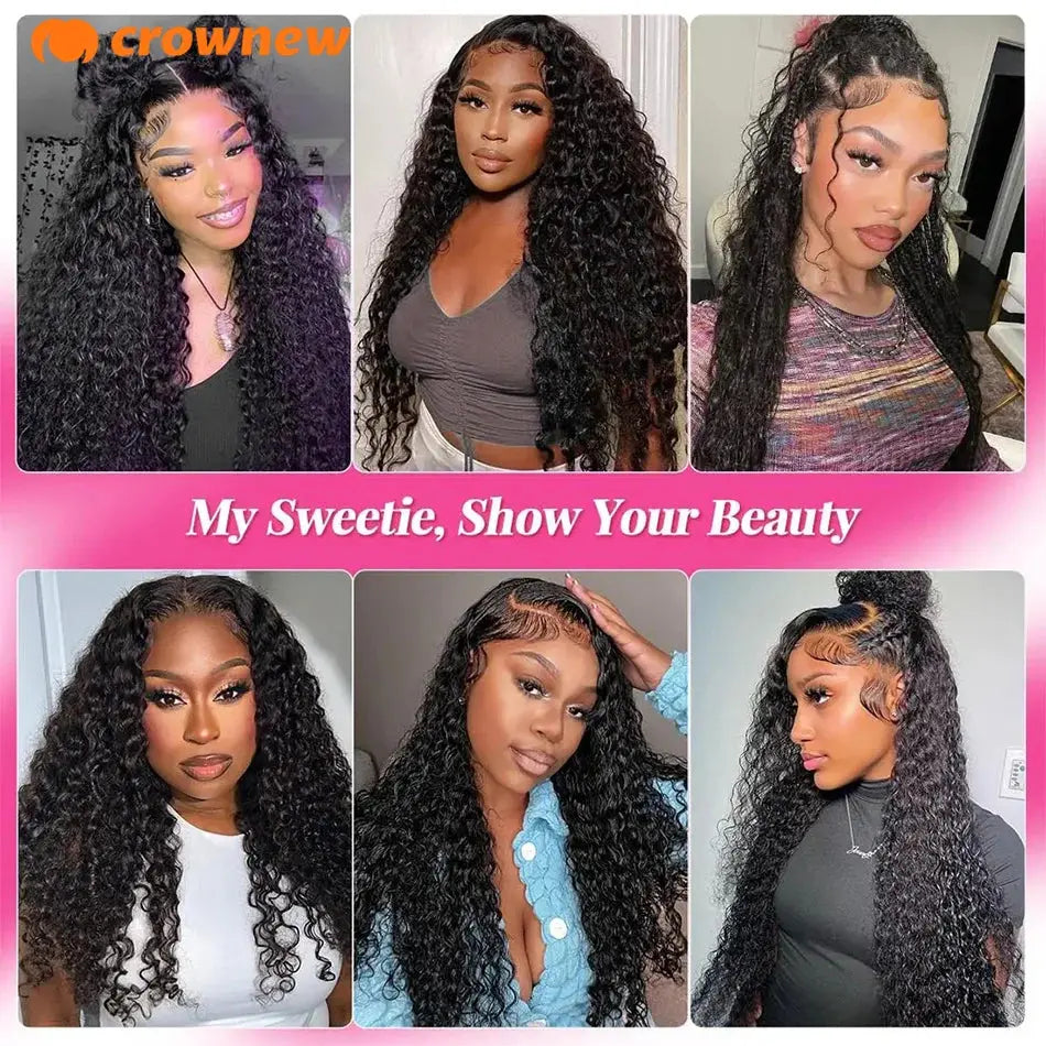 Curly Human Hair Wig 13X4 Lace Front Wig Human Hair Deep Wave Frontal Wig 200% Human Hair Wigs PrePlucked 100 Human Hair Wig