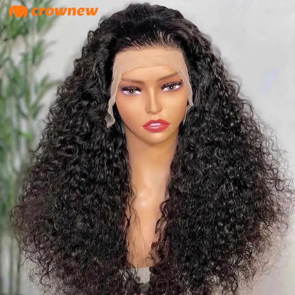 Curly Human Hair Wig 13X4 Lace Front Wig Human Hair Deep Wave Frontal Wig 200% Human Hair Wigs PrePlucked 100 Human Hair Wig