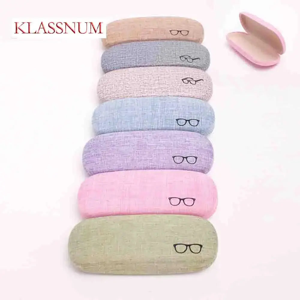 KLASSNUM Hard ShellS Fashion Glasses Case Linen Fabrics Eyewear Cases Cover Protective for Men Women Sunglasses Glasses Box Avivanastore