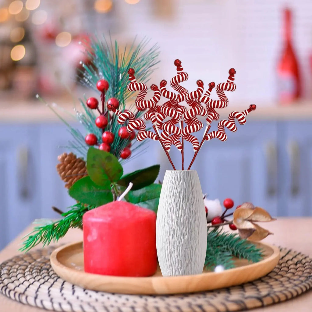 Christmas Decorations Christmas Wool Bell Cuttings Wool Cuttings 35cm Red and White C Bell Can Ring Avivanastore