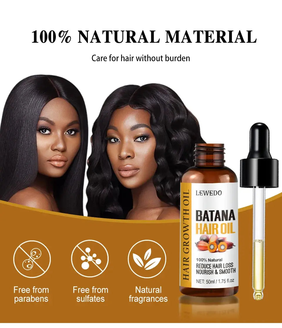 Lewedo Naturals Batana Oil Fast Hair Growth for Men Women Pure Batana Oil Nourish Shiny Hair Healthy Hair Care Anti Hair Loss Avivanastore