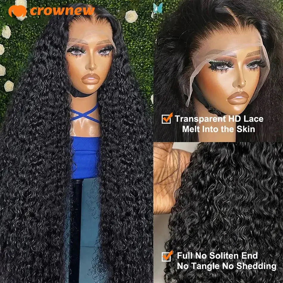 Curly Human Hair Wig 13X4 Lace Front Wig Human Hair Deep Wave Frontal Wig 200% Human Hair Wigs PrePlucked 100 Human Hair Wig