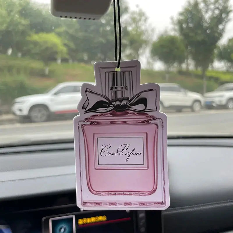 Perfume Bottle with Freesia and English Pear Scent (International Trend) Car Air Freshener, Wardrobe Air Freshener, Perfume, Rearview Mirror Decoration, Car Accessories Interior Pendant, Natural Fragrance to Purify the Air, A