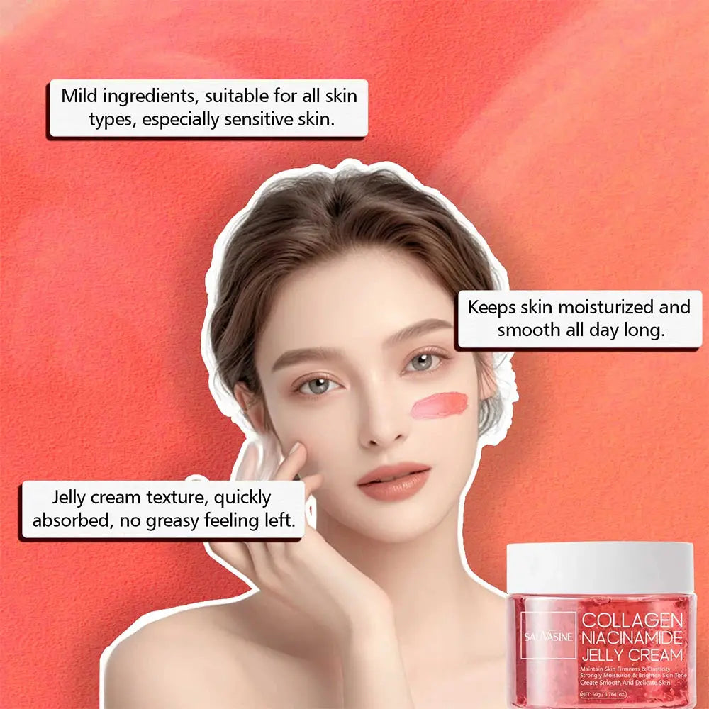 24h Glow & Lifted Collagen Jelly Cream Niacinamide And Hydrolyzed Collagen Strengthen The Skin Barrier And Moisturize The Skin Avivanastore