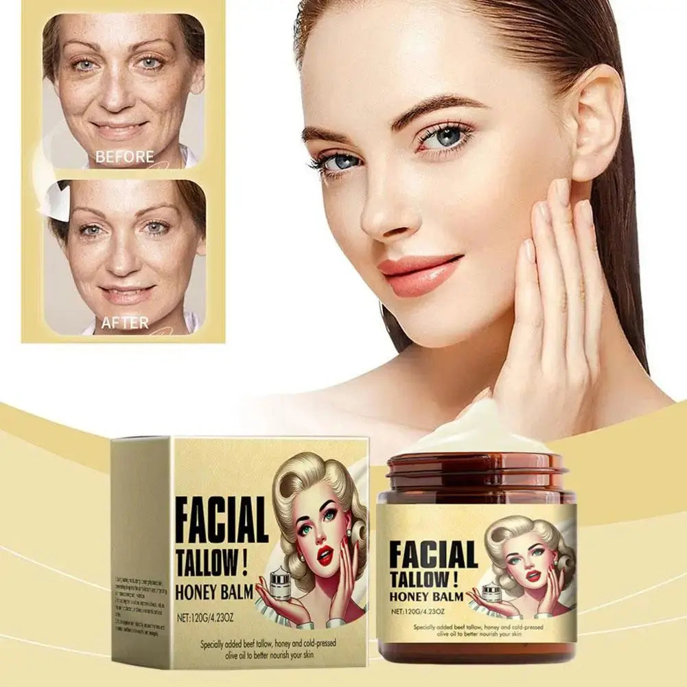 120g Whipped Beef Tallow And Honey Balm Moisturizing Beef Tallow Face Cream Body Lotion Grass Fed Grass Finished Face Cream Care Avivanastore