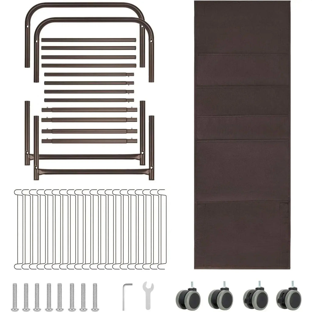 Adjustable Rolling Pants Rack with 20 Hangers-Multi-Use Closet Organizer for Jeans/Skirts, Rust-Resistant Bronze Storage System Avivanastore