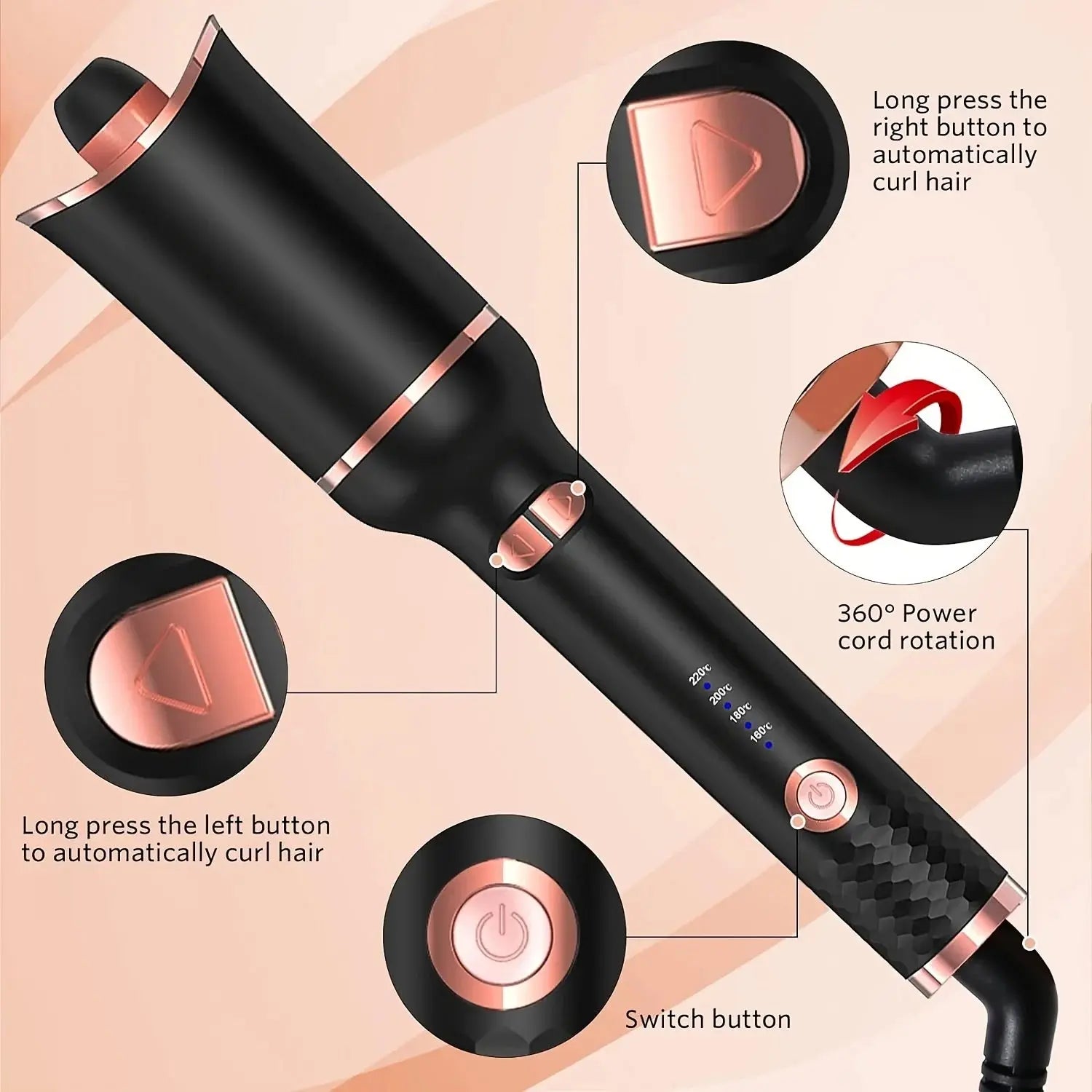 Automatic Hair Curler Auto Hair Curling Iron Ceramic Rotating Air Curler Air Spin Wand Styler Curl Machine Magic Hair Curler Avivanastore