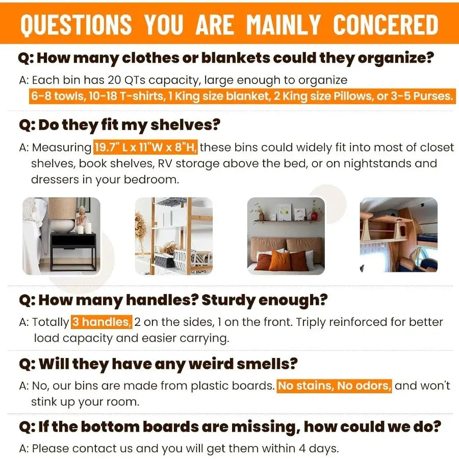 Extra Large Closet Organizers Bins 8 Pack Blanket Basket for Organizing Home Clothes Storage Bins for Jeans Toy Organizers for Avivanastore