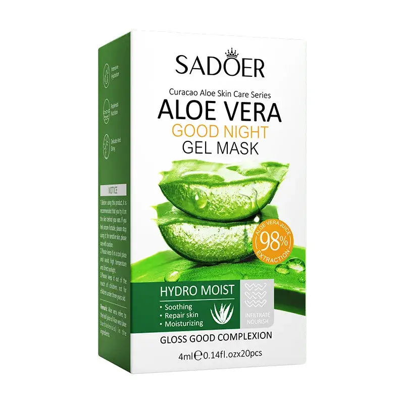 20pcs Aloe Vera Gel Portable Facial Mask Soothing And Repairing After Moisturizing Hydrating Shrink Pores Sleep Mask Skin Care Avivanastore