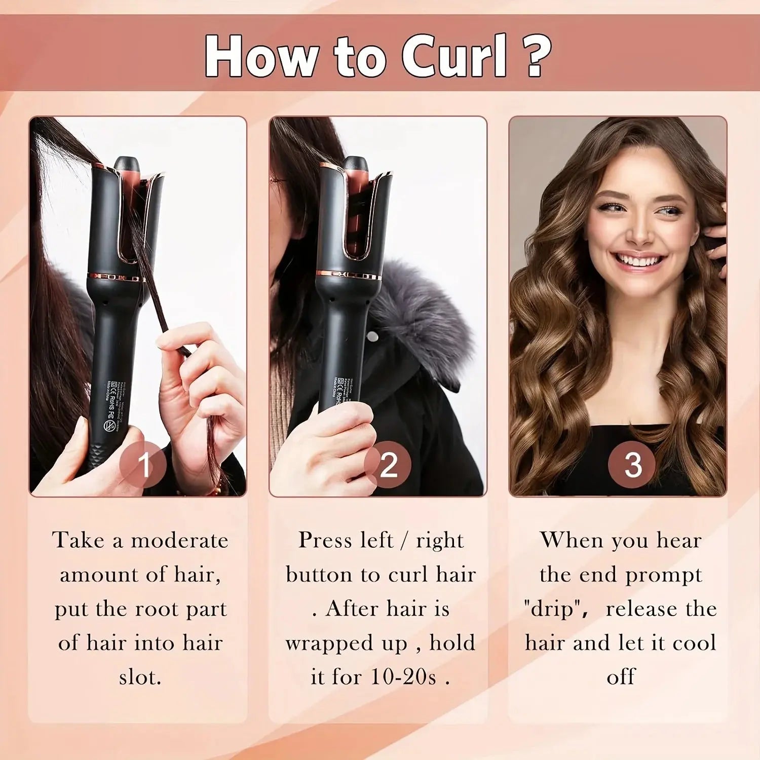 Automatic Hair Curler Auto Hair Curling Iron Ceramic Rotating Air Curler Air Spin Wand Styler Curl Machine Magic Hair Curler Avivanastore