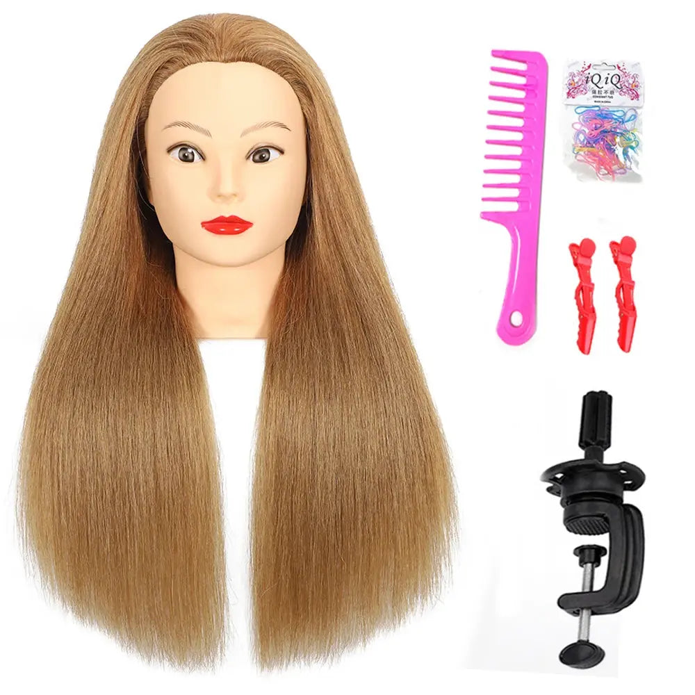 Long 100% Real Human Hair Mannequin Head For Hairdresser Dummy Doll Head For Practice Hairstyles Can Be Dye Bleach Perm Etc