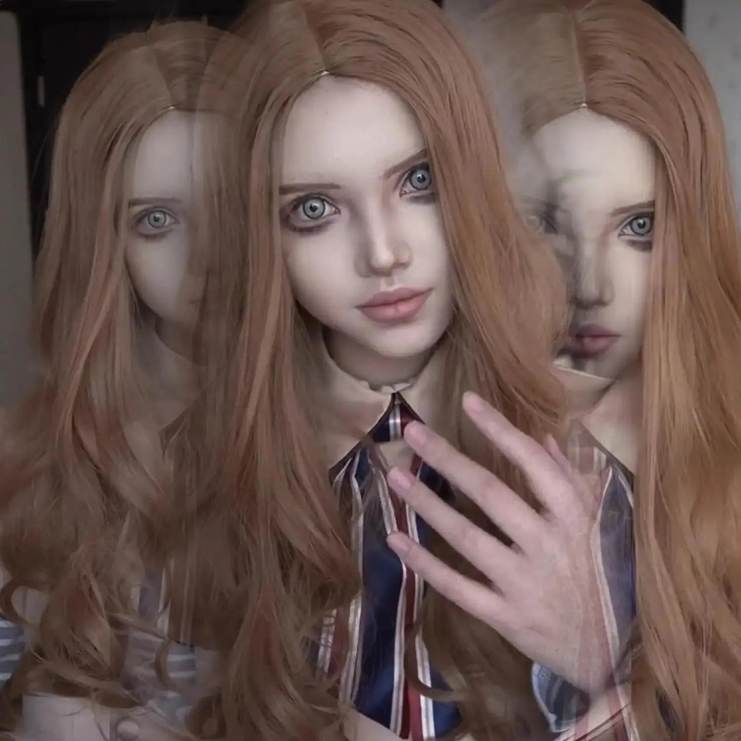 Wigs for Women, Long Wave Ginger Orange Curly Synthetic Wig for Daily Cosplay Party Halloween Costume