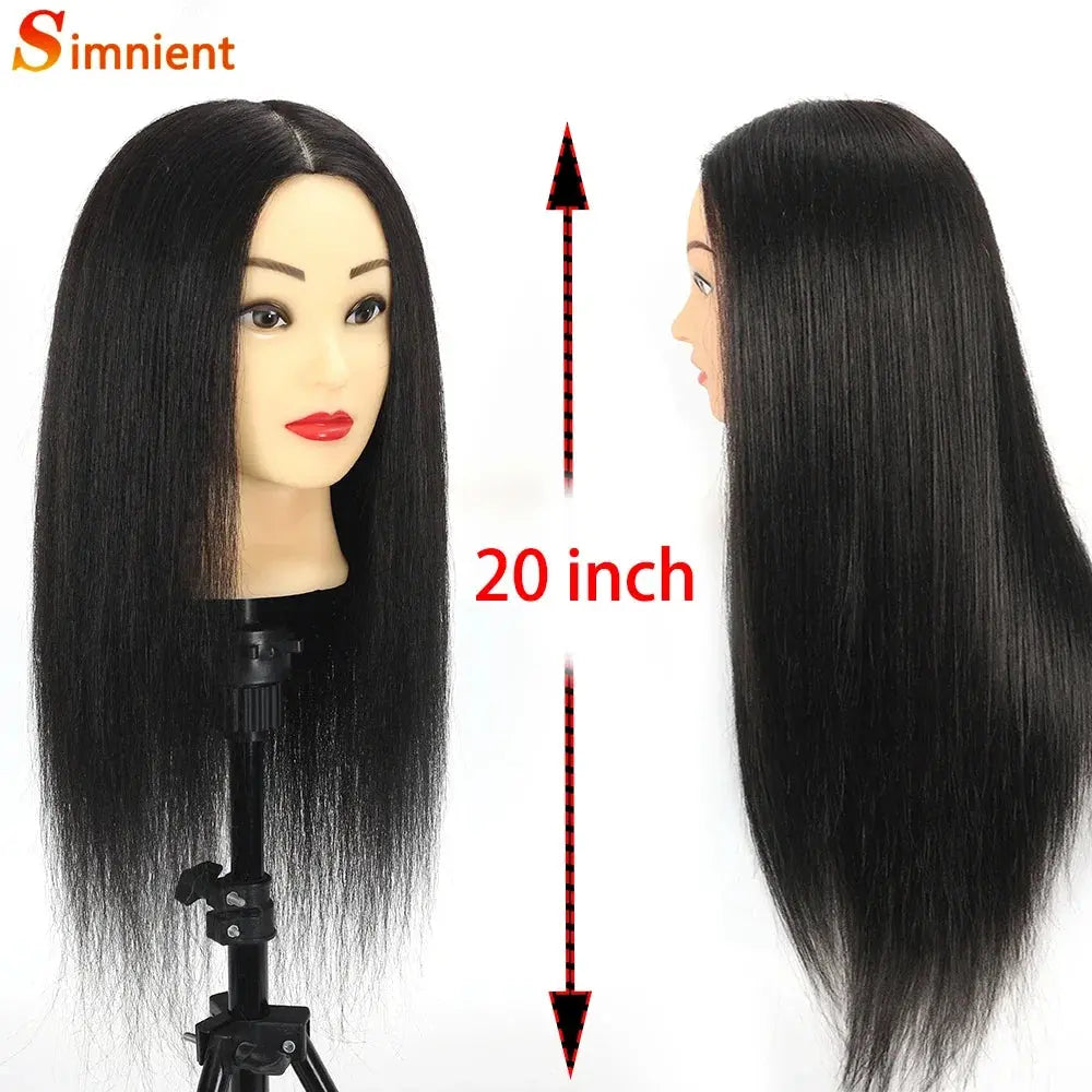 Long 100% Real Human Hair Mannequin Head For Hairdresser Dummy Doll Head For Practice Hairstyles Can Be Dye Bleach Perm Etc