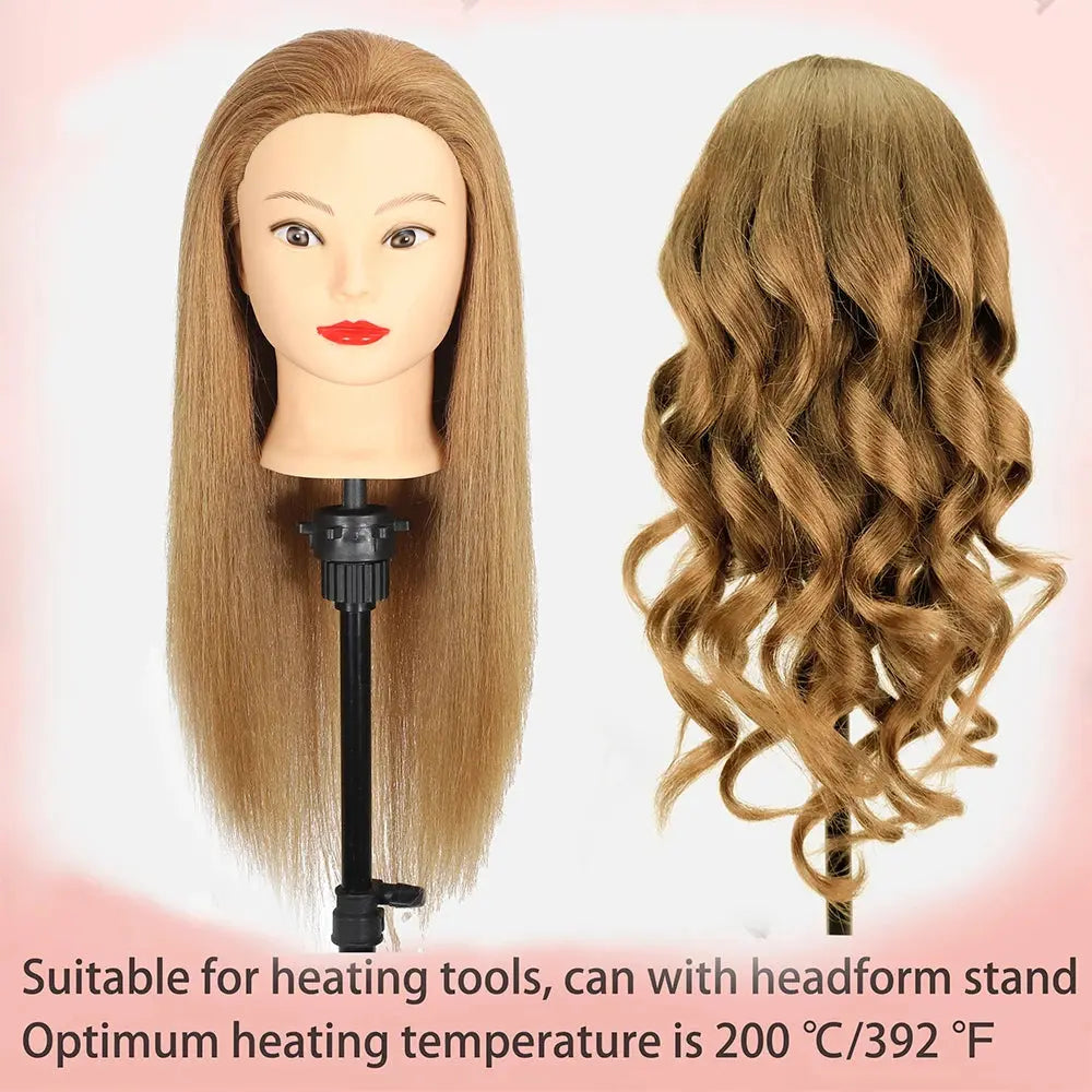 Long 100% Real Human Hair Mannequin Head For Hairdresser Dummy Doll Head For Practice Hairstyles Can Be Dye Bleach Perm Etc