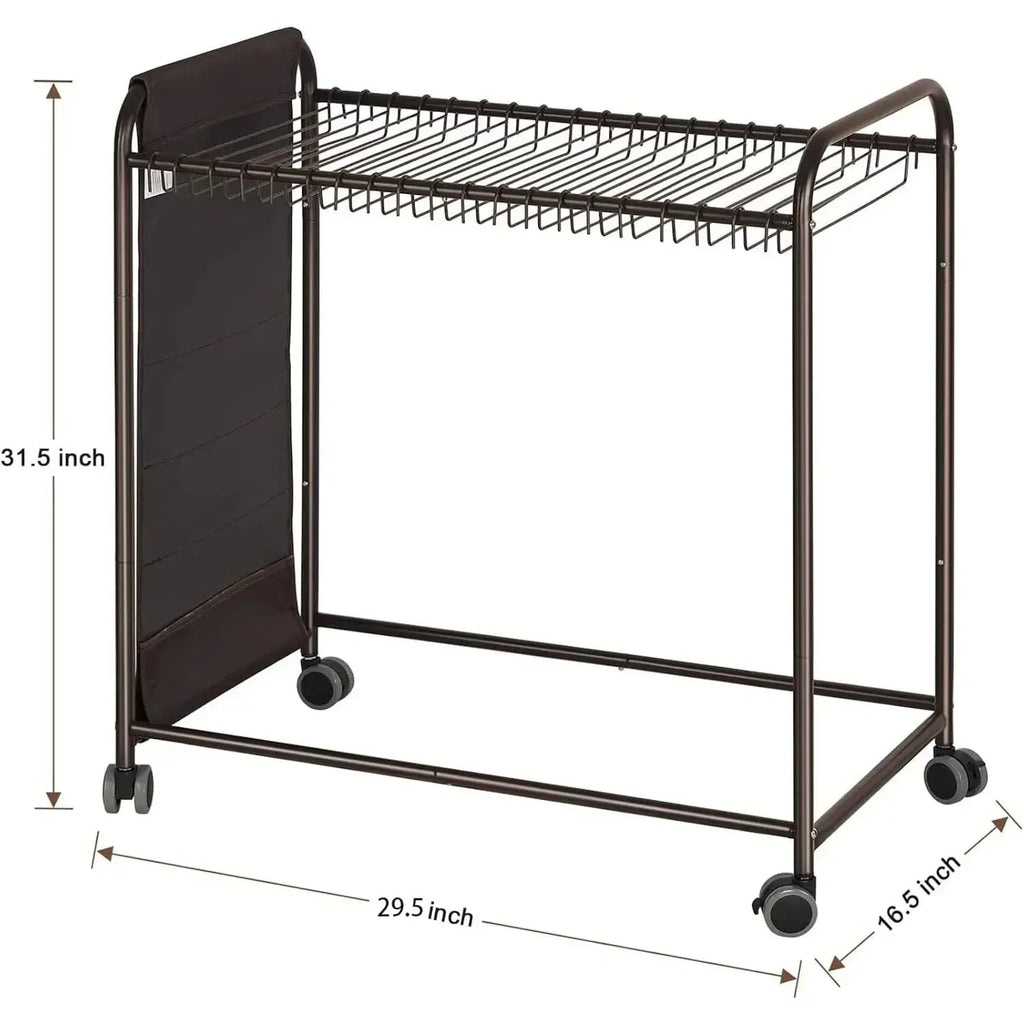 Adjustable Rolling Pants Rack with 20 Hangers-Multi-Use Closet Organizer for Jeans/Skirts, Rust-Resistant Bronze Storage System Avivanastore
