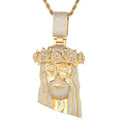 Hip Hop Style Iced Out Diamond Jesus Pendant with Rose Custom Jewelry Gold Silver Plated Jesus Religious Christian Pendant Gift