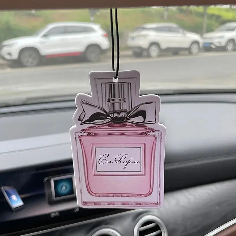 Perfume Bottle with Freesia and English Pear Scent (International Trend) Car Air Freshener, Wardrobe Air Freshener, Perfume, Rearview Mirror Decoration, Car Accessories Interior Pendant, Natural Fragrance to Purify the Air, A