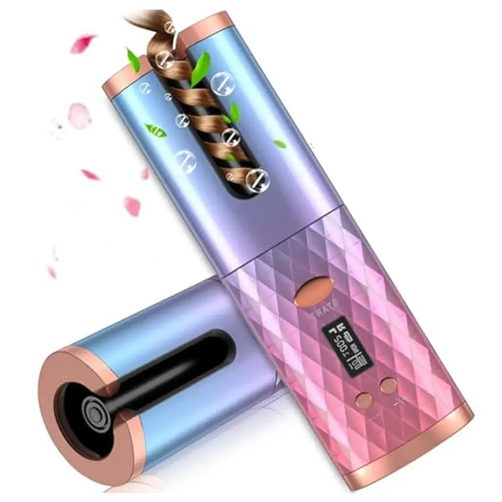 Hair curlerAutomatic Curling Iron, Cordless Auto Hair Curler,Portable Rotating Curling Wave Wand Styling Tool, Auto Shut Off Avivanastore