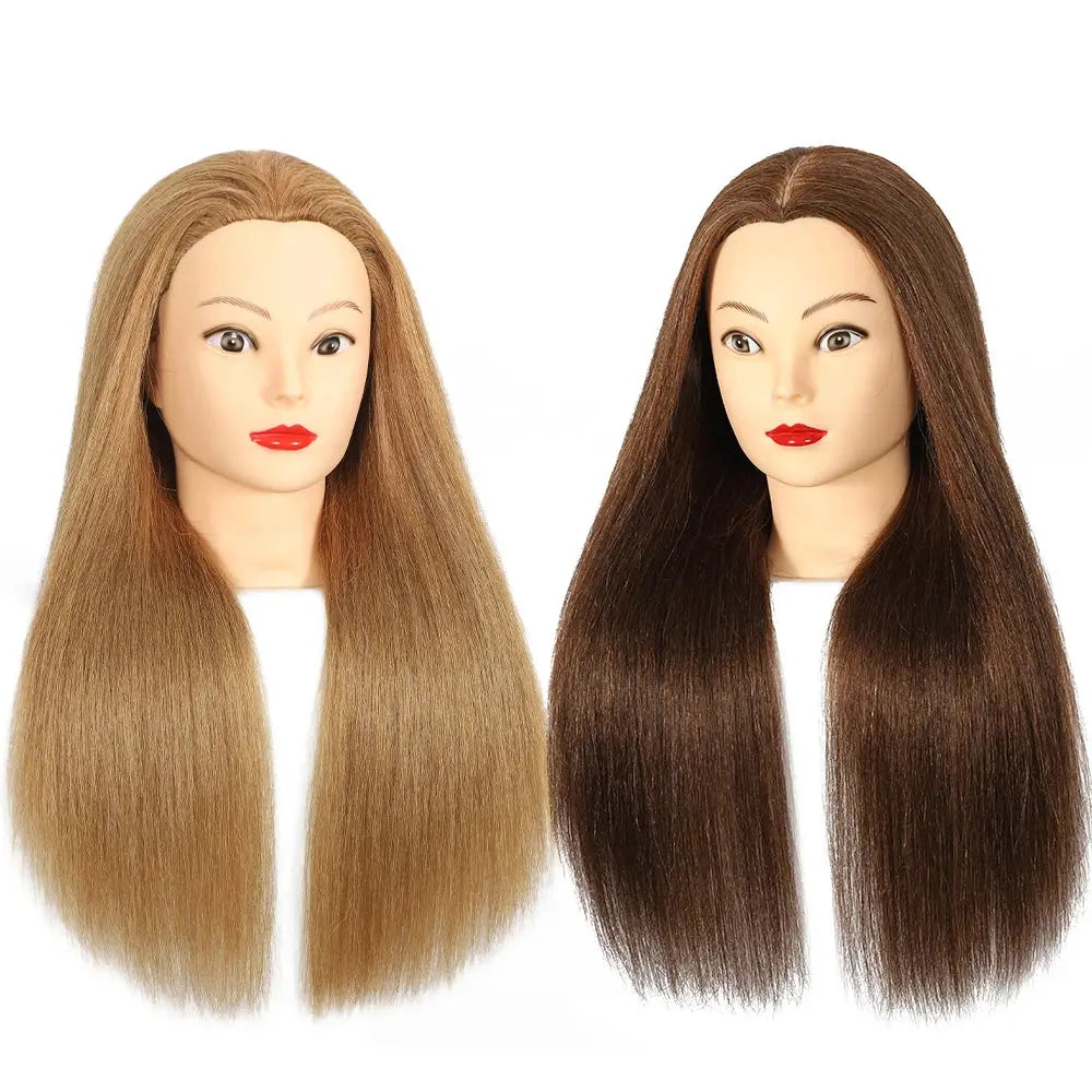 Long 100% Real Human Hair Mannequin Head For Hairdresser Dummy Doll Head For Practice Hairstyles Can Be Dye Bleach Perm Etc